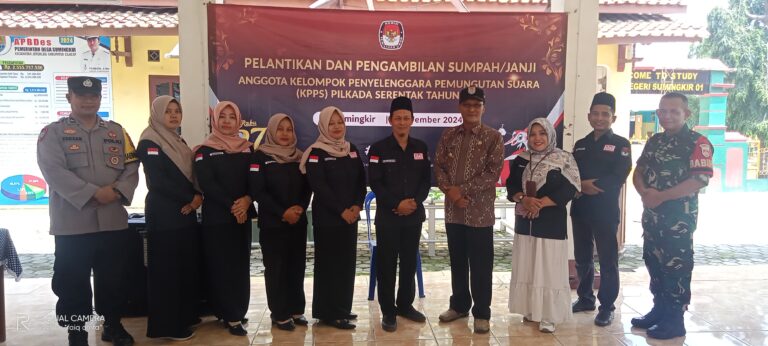 PELANTIKAN DAN PENGAMBILAN SUMPAH/JANJI ANGGOTA KPPS DESA SUMINGKIR PADA PILKADA SERENTAK 2024