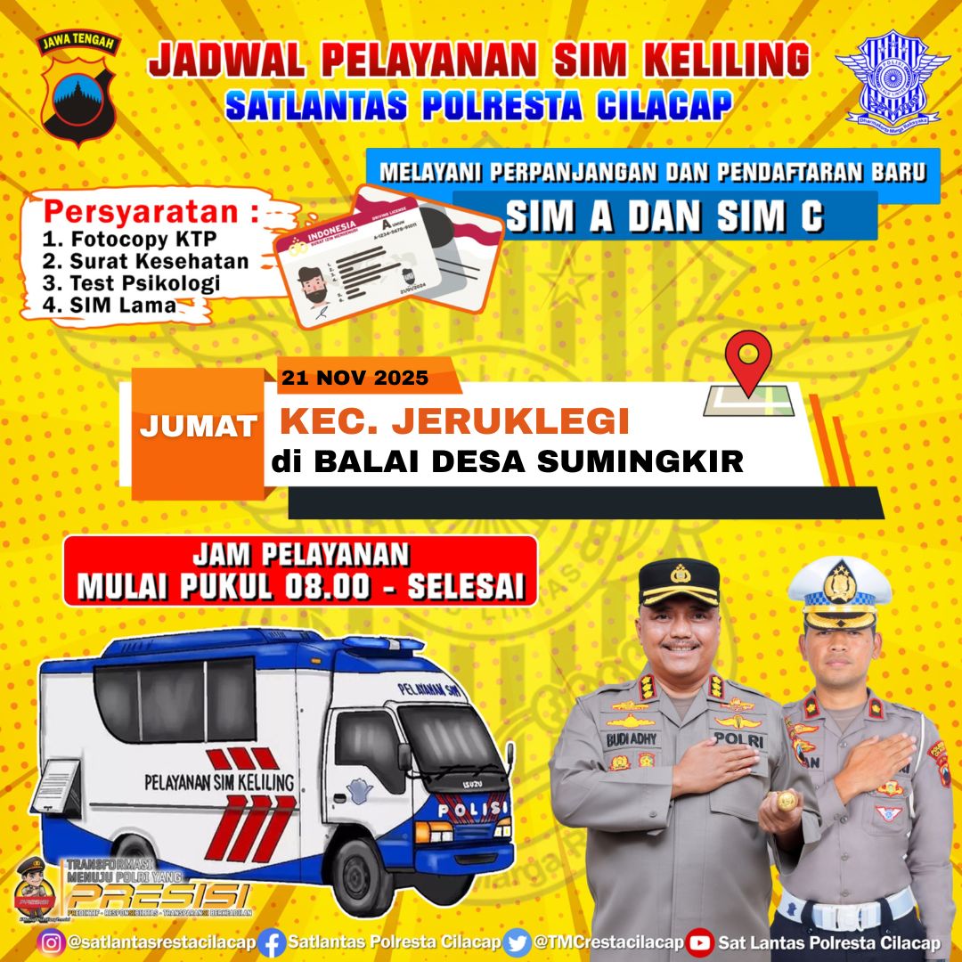 Layanan SIM Keliling Satlantas Polresta Cilacap Hadir di Balai Desa Sumingkir